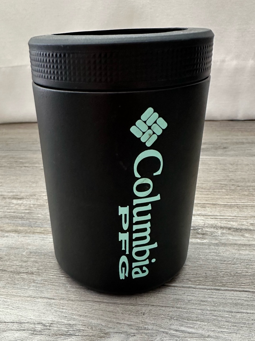 Columbia Black Can Cooler with Mint Logo